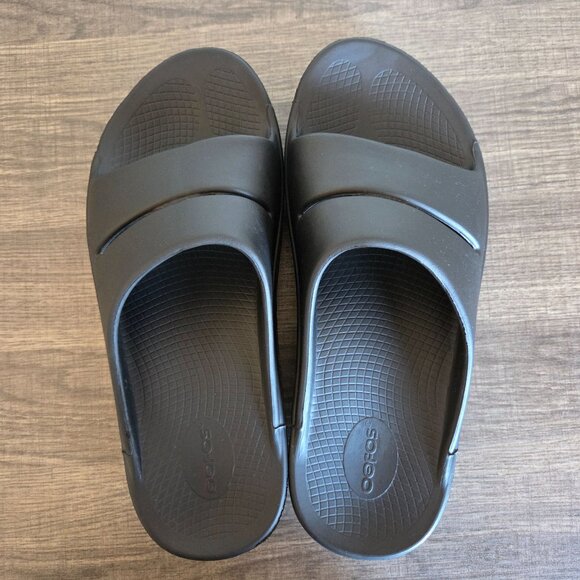 OOFOS Ooahh Recovery Slide Sandal Black Unisex Size Men's 10 Women's 12 Comfort - Picture 5 of 10